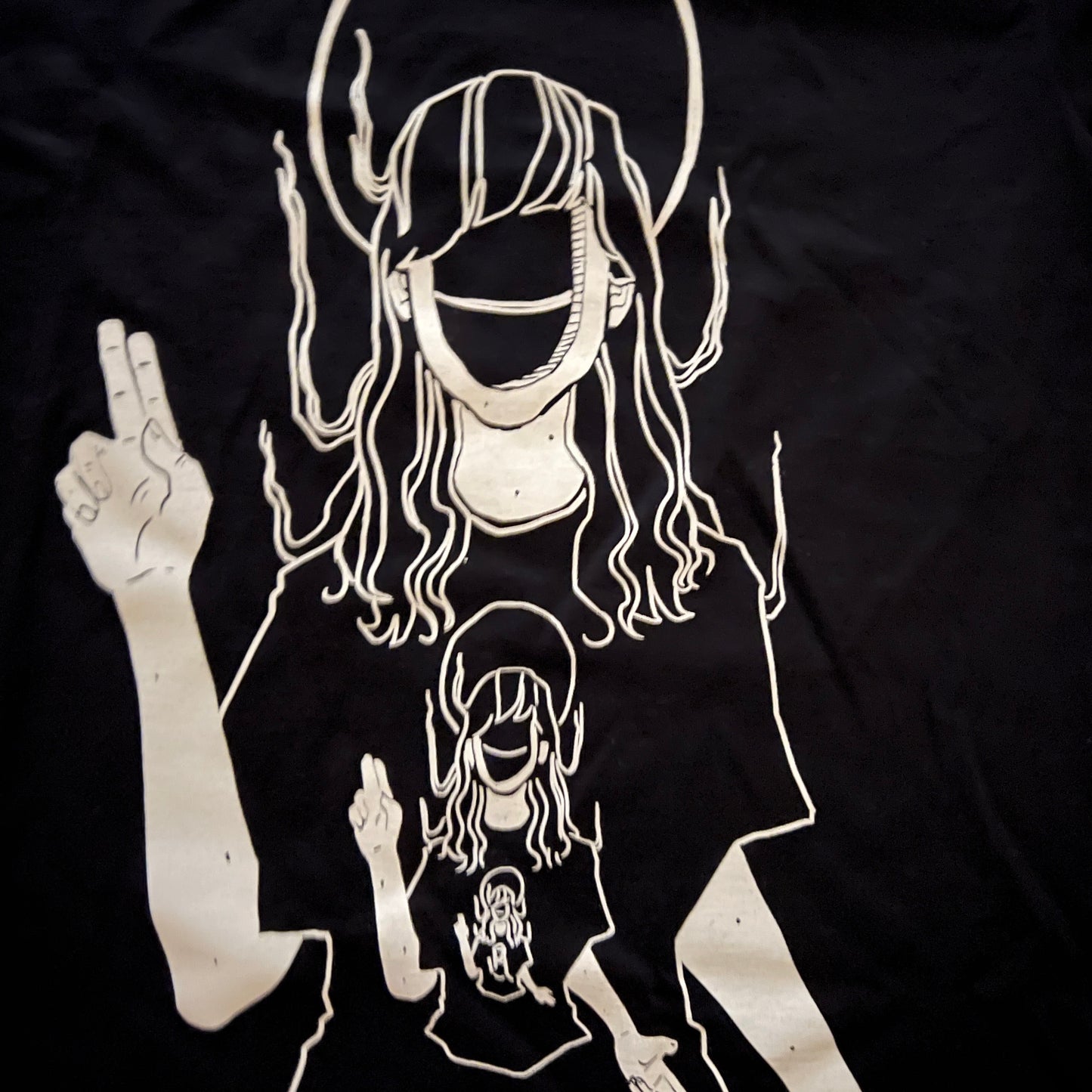 FRACTAL BAPHOMET SUBTLE DOUBLE IMAGE TEE (LARGE)