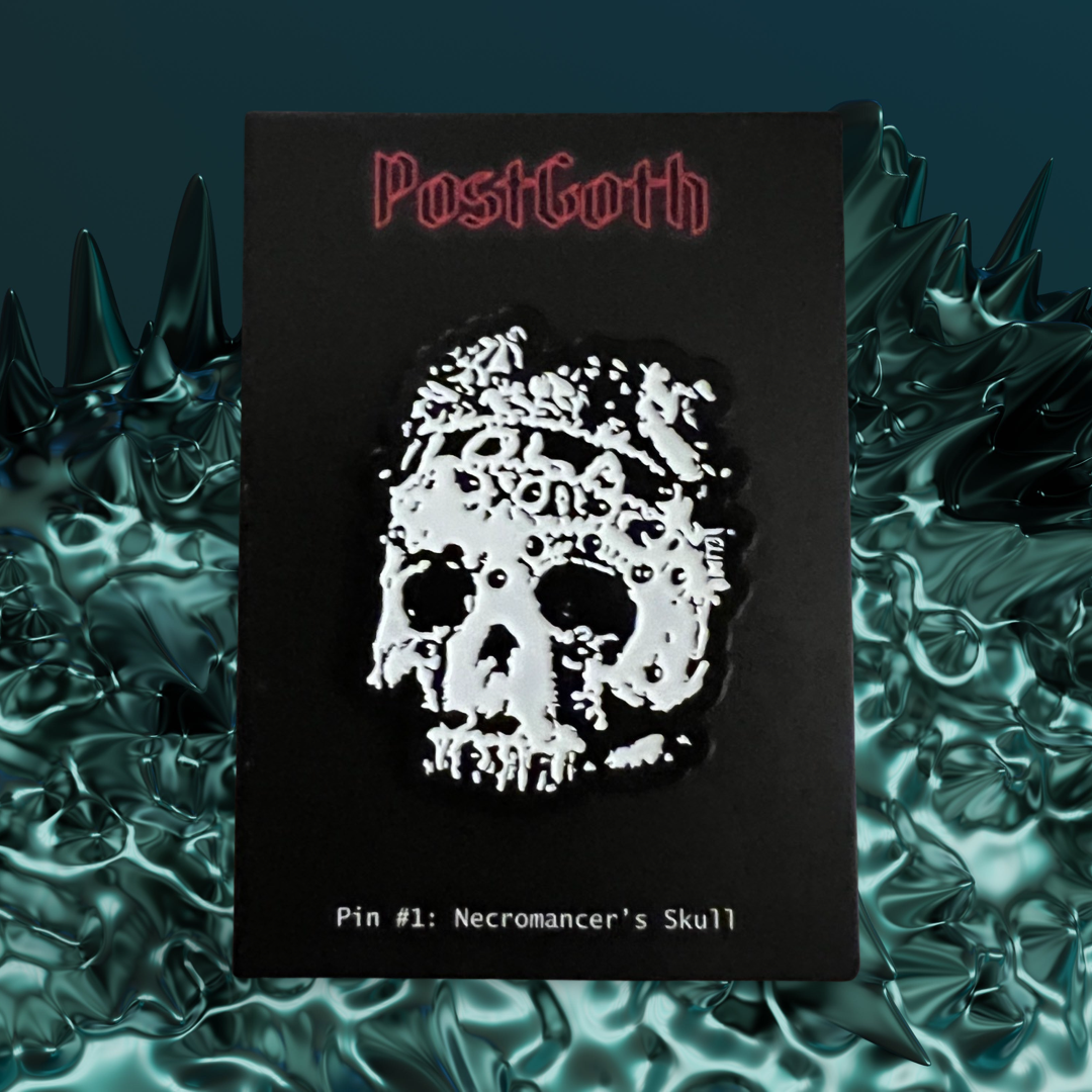 PostGoth Enamel Pin #1: The Necromancy Skull